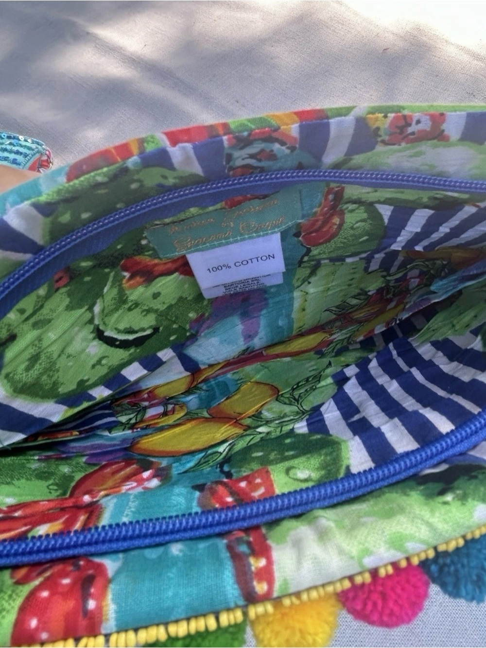 ANTICA SARTORIA SICILIAN CART CACTUS & LEMONS ON BACK BEAD & SEQUINS PURSE NWT - Picture 4 of 4